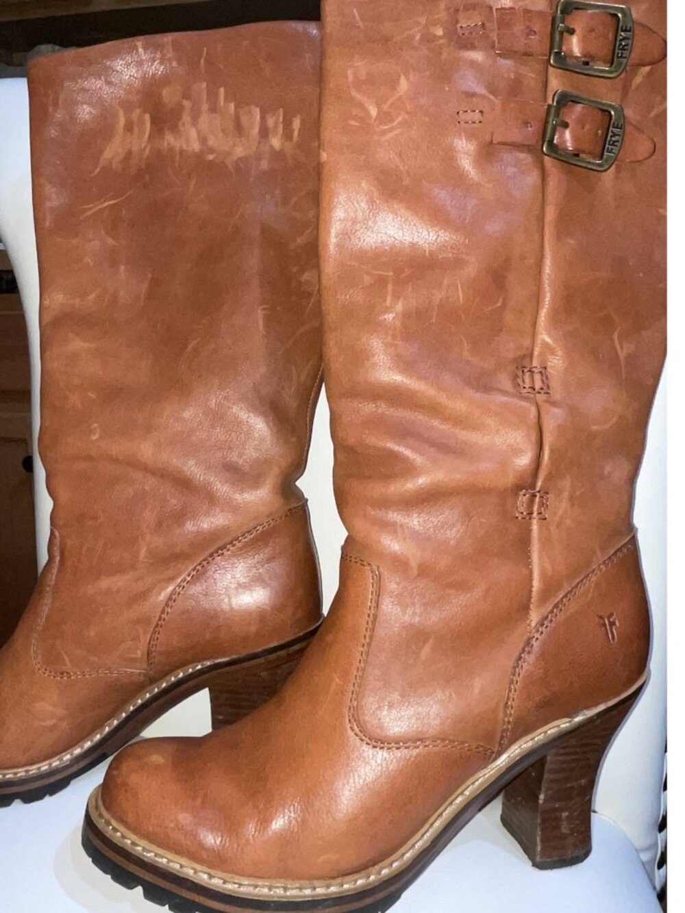 Frye Leather Boot (Size 7.5) Cognac color